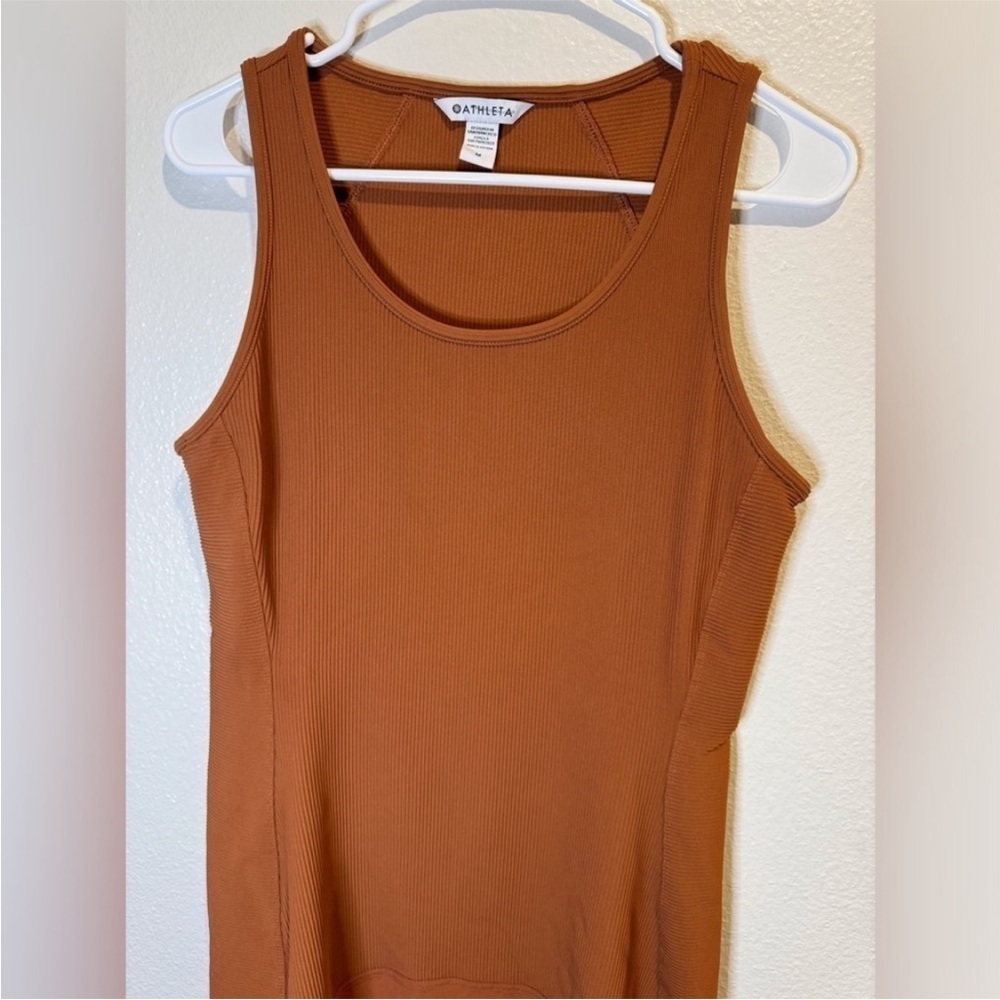 NWOT - Athleta Ribbed Sleeveless Midi Dress - Picture 2 of 4